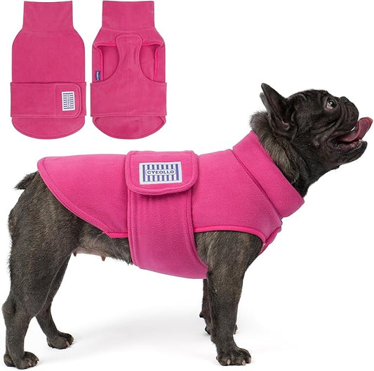 cyeollo Small Dog Sweater, Soft Fleece Sweaters Turtleneck Doggy Sweatshirt Warm Fall Winter Vest Stretchy Pet Clothes for Puppy Soft Doggie Coat Girl & Boy, Pink S