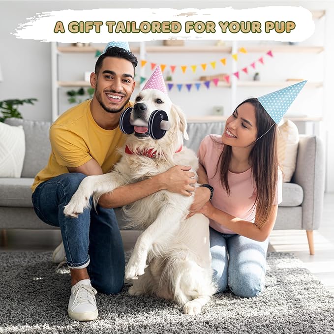 MFC®️Dog Dumbbell | Fun Squeaker Toy | Sports Dog Chew Toy | Durable Toys for Puppies and Adults | Dumbbell with Soft and Safe Material