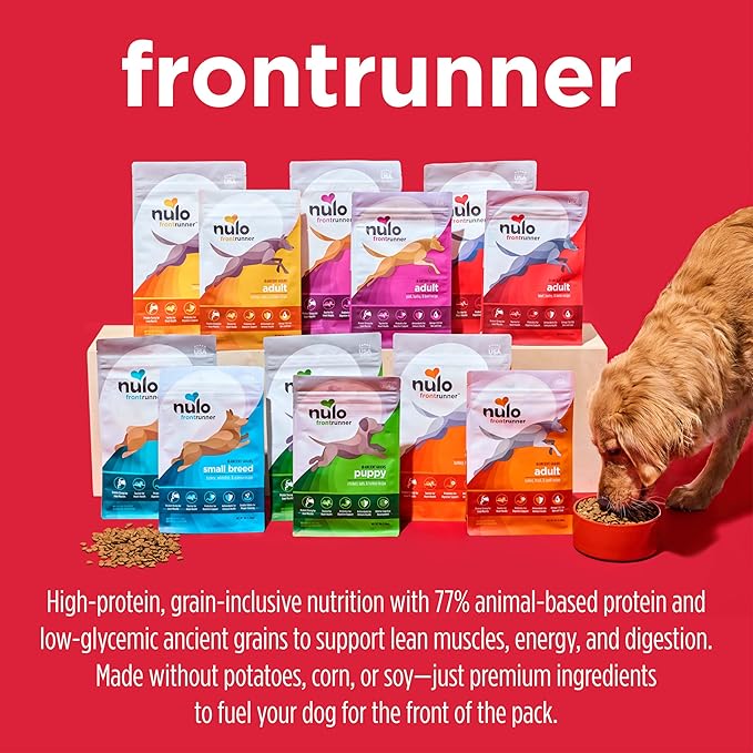 Nulo Frontrunner Ancient Grains High-Protein Dog Food, Pork, Barley, & Beef Recipe- Natural Dry Dog Food with Probiotics, Grain-Inclusive Kibble for Adult Dogs, 25 lb Bag