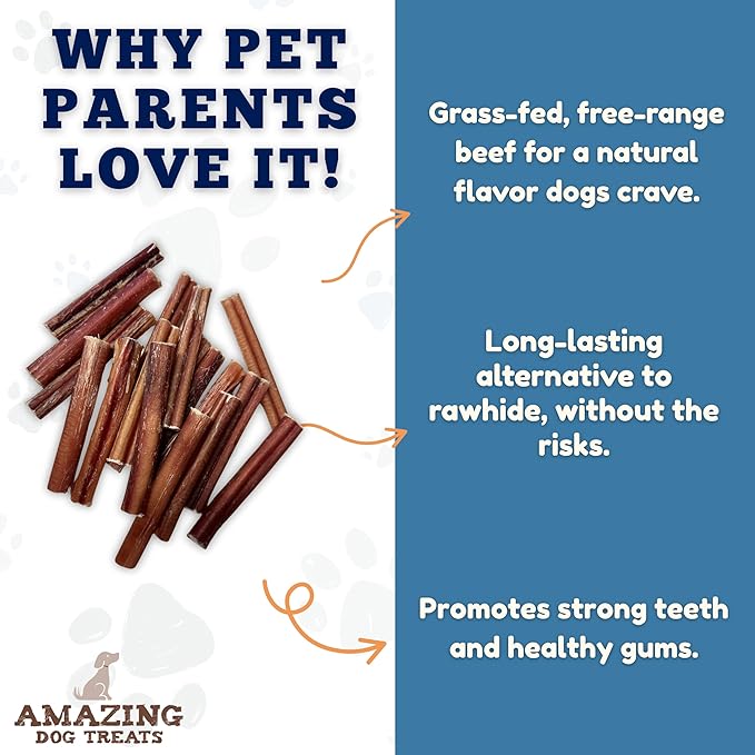 Amazing Dog Treats - 6 Inch Medium Size Bully Sticks (25 Count) - Bulk Bully Sticks for Dogs - No Hide Bully Stick Dog Bones