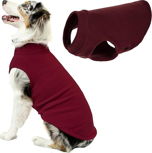 Gooby - Stretch Fleece Vest, Pullover Fleece Vest Jacket Sweater for Dogs, Burgundy, 3X-Large Length (20.5")