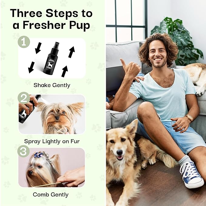 605Products Premium Dog Cologne & Odor Eliminator - Long Lasting Puppy Perfume, Deodorant & Grooming Spray with Essential Oils, 2oz Show Dog