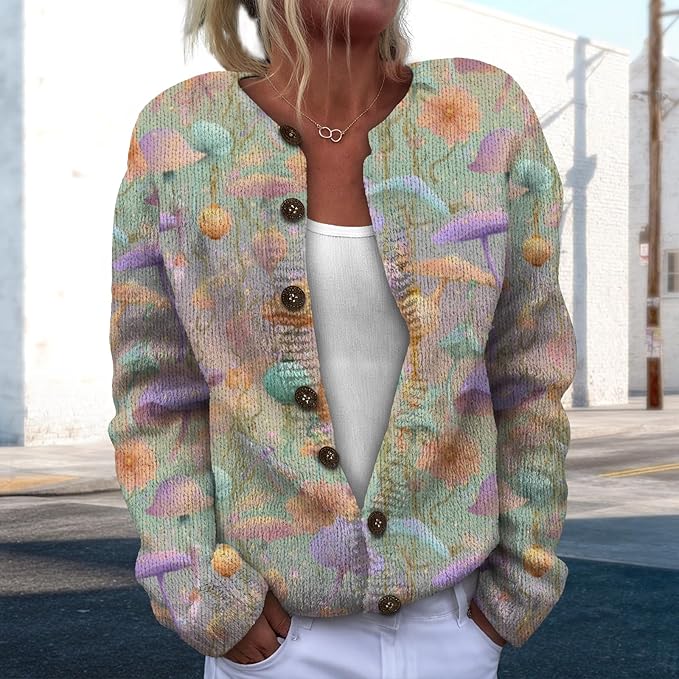 Sweater for Women Trendy Open Front Cardigan Fall Cardigan Sweaters for Women Crewneck Long Sleeve Outfits Fashion
