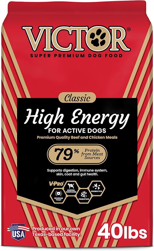 VICTOR Super Premium Dog Food – High Energy Dry Dog Food for Active Dogs – Gluten Free Canine Kibble with Beef and Chicken Meal Proteins for Sporting Dogs – All Breeds and All Life Stages, 40 lb
