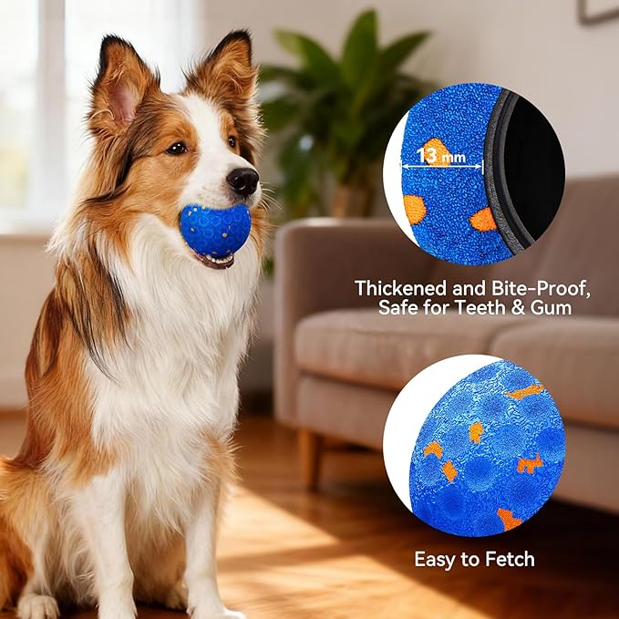 Smart Interactive Dog Toys for Aggressive Chewers, Self-Moving Chew Proof Dog Ball with Automatic Vibrating, IP54 Waterproof & E-TPU Material - Boredom & Training for Medium/Large Dogs