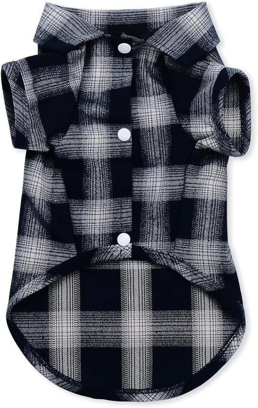 Koneseve Dog Shirt, Pet Plaid Clothes Shirt T-Shirt Sweater Matching Breathable for Small Medium Large Dog Cat Puppy Adorable Casual Cozy Halloween Thanksgiving Christmas Costumes (Blue; 5XL)