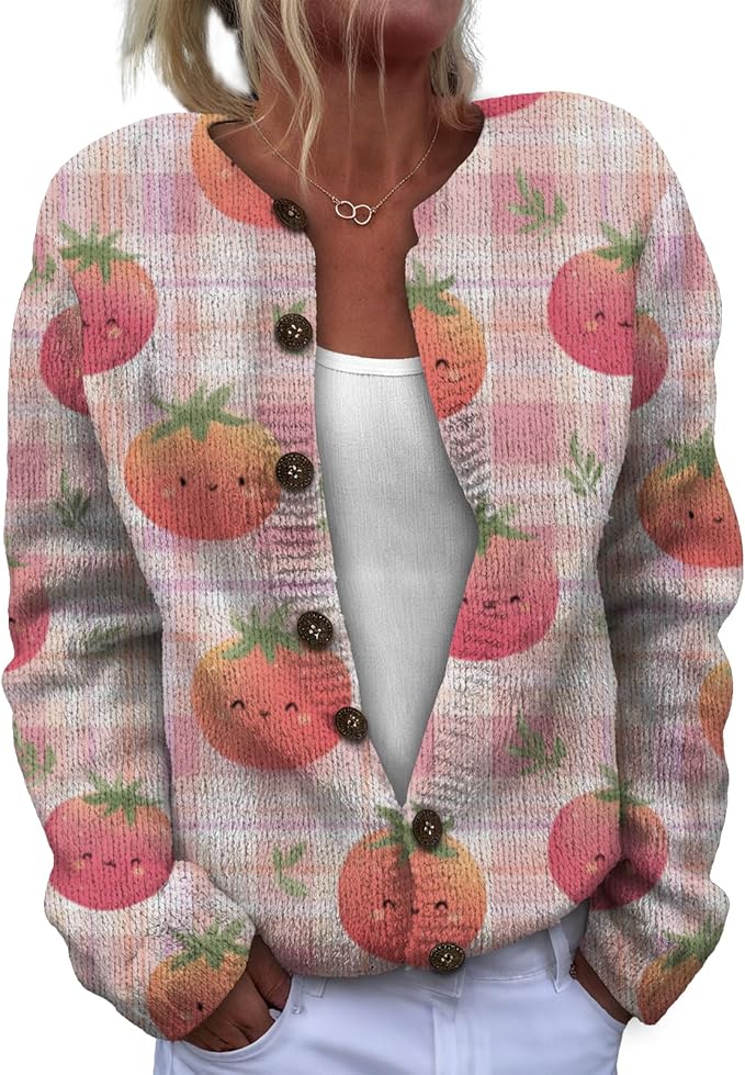 Sweater for Women Trendy Open Front Cardigan Fall Cardigan Sweaters for Women Crewneck Long Sleeve Outfits Fashion