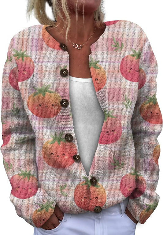 Sweater for Women Trendy Open Front Cardigan Fall Cardigan Sweaters for Women Crewneck Long Sleeve Outfits Fashion