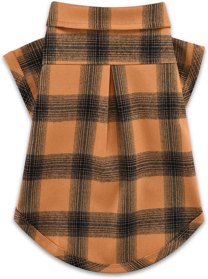 Koneseve Dog Shirt Plaid Dog Clothes for Small Dogs Boy Girl Cat Clothes Soft Puppy Outfit Adorable Pet T-Shirts Kitten Grid Costume Apparel Thanksgiving Christmas Clothing (Yellow; M/Medium)