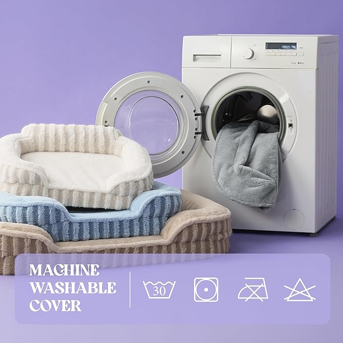 LE SURE Cute Dog Beds Large Sized Dog, Orthopedic Waterproof Large Pet Bed with Sides, High Back Non-Slip Bottom and Egg-Crate Foam Pet Couch Sofa with Washable Removable Cover, Hazel