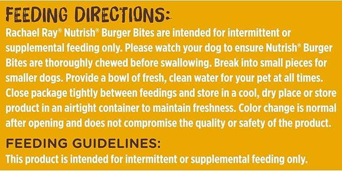 Nutrish Rachael Ray Burger Bites Dog Treats, Beef Recipe with Bison, 30 oz. Pouch