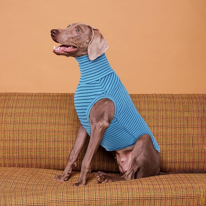 ROZKITCH Dog Shirt for Large Dogs Giant Breeds Sweater Pet Hoodie & Vest, Breathable Cozy Pullover for Stylish & Functional Design BlueStripe 3XL