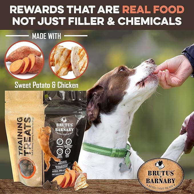 BRUTUS & BARNABY Training Treats for Dogs - Sweet Potato & Chicken - All-Natural Healthy Low Calorie Treat - Great to Use for Rewards in Training Your Puppy Or Dog