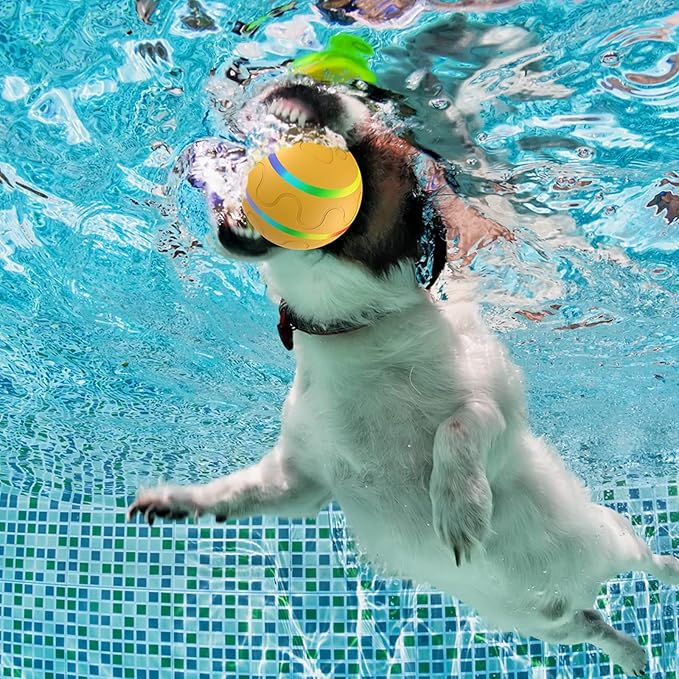 Dog Balls, Interactive Dog Toys, Smart Automatic Active Rolling Moving Ball for Medium/Large Dogs, Fun Dog Toys to Keep Pet Busy,Birthday Gifts,USB Rechargeable, Yellow