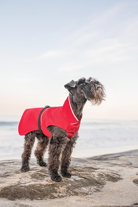 Goldpaw Rainpaw Waterproof Dog Raincoat - Durable Dog Rain Jacket for All Seasons - Easy to Wear, Adjustable, Premium Pet Outerwear - Made in The USA - Machine Washable - Black Bean - Size 14