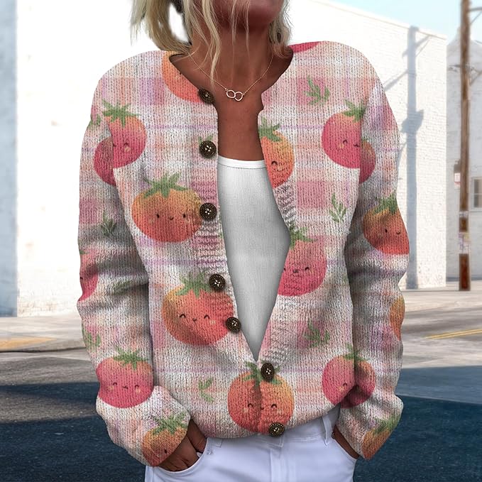 Sweater for Women Trendy Open Front Cardigan Fall Cardigan Sweaters for Women Crewneck Long Sleeve Outfits Fashion