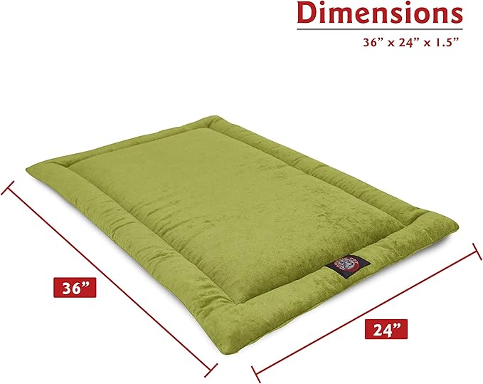 Majestic Pet Orthopedic Memory Foam Dog Crate Mat - Plush Pet Bed Pad for Crates & Kennels | USA Crafted | 36"x23" Villa Apple