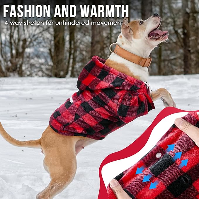 SlowTon Dog Hoodie Tie Dye - Warm Dog Sweater Hoodies with Pocket, Fall Winter Dogs Coat Jacket Pet Outfit Puppy Hooded Sweatshirt Clothes for Small Medium Large Dogs Boy Girl (Red, 4XL)