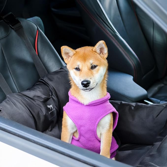 JACKO & CO - Fleece Vest Dog Sweater with Leash Ring - Soft, Warm & Lightweight Pullover Coat for Small & Medium Dogs, Puppies & Cats - Cozy Fall/Winter/Spring Pet Jacket (Purple, X-Large 17-25lbs)