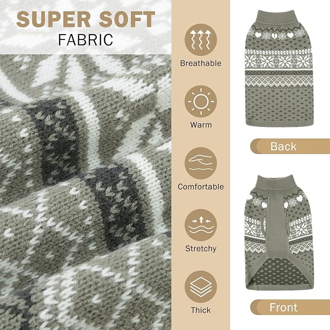 SCENEREAL Dog Sweaters for Medium Sized Dogs - Soft, Warm Turtleneck Pullover Fall Winter Dog Clothes, Knitted Argyle Dog Christmas Outfits, Ugly Pet Clothing for Boy Girl Puppy