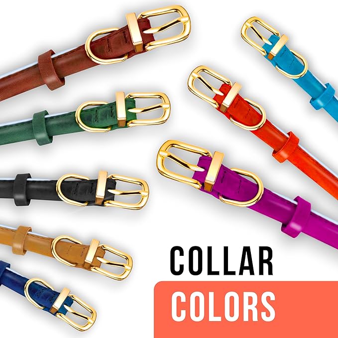 OOPSDOGGY Reflective Rolled Leather Dog Collar Adjustable Soft Padded Pet Collar for Small Medium Large Breed Dogs (Pink, L, 14"-18")