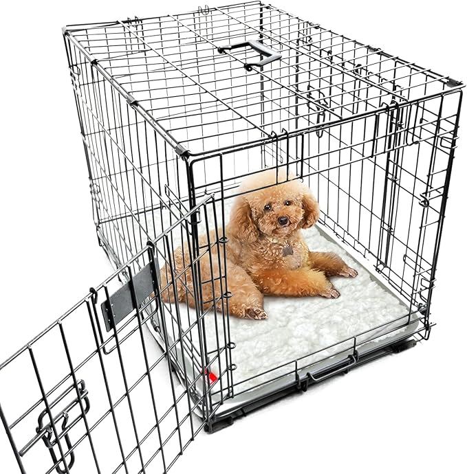 Dog Bed Crate Mat(21" X 14"), Soft Plush Dog Bed Pad Machine Washable Crate Pad, Sleeping Mat with Anti Slip Bottom