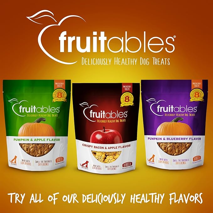 Fruitables Baked Dog Treats – Healthy Low Calorie – Free of Wheat, Corn and Soy – Pumpkin and Banana – 12 Ounces (Pack of 2)