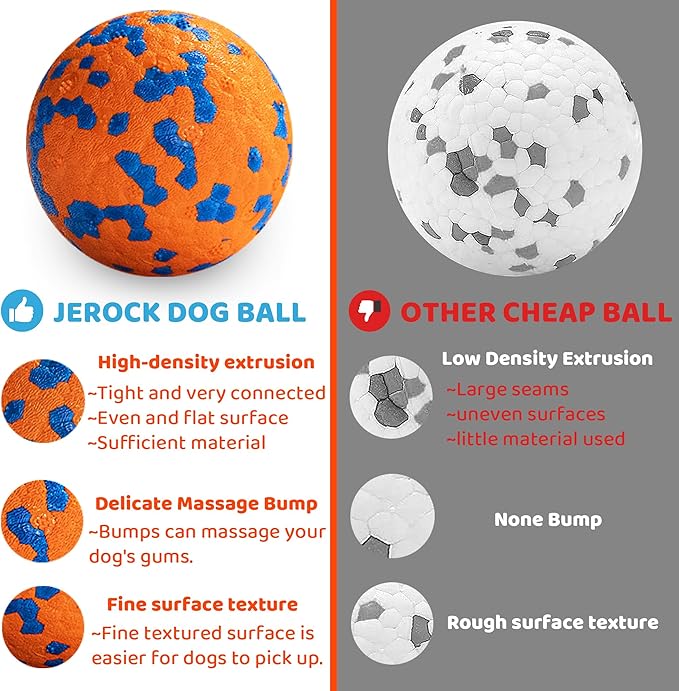 Dog Balls, Indestructible Dog Toy Ball for Aggressive Chewers, Durable High Elasticity Interactive Ball for Training Dog Catch and Fetch, Large Medium Small Dog and Puppies(Orange, 3in, 2pcs)