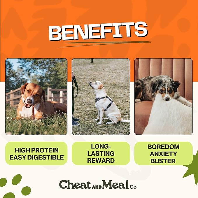 Bully Sticks for Medium Dogs, (6 Inch, 10 Count), Dog Chew Toy, Long-Lasting, 100% Grass-Fed Beef Pizzle for Medium and Large Dogs - Rawhide-Free