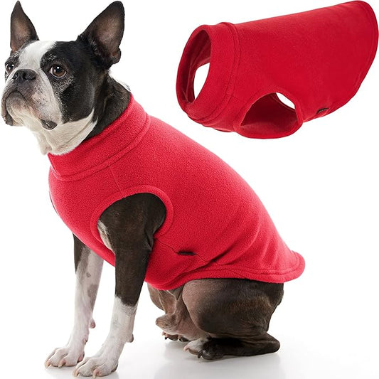 Gooby - Stretch Fleece Vest, Pullover Fleece Vest Jacket Sweater for Dogs, Red, Large