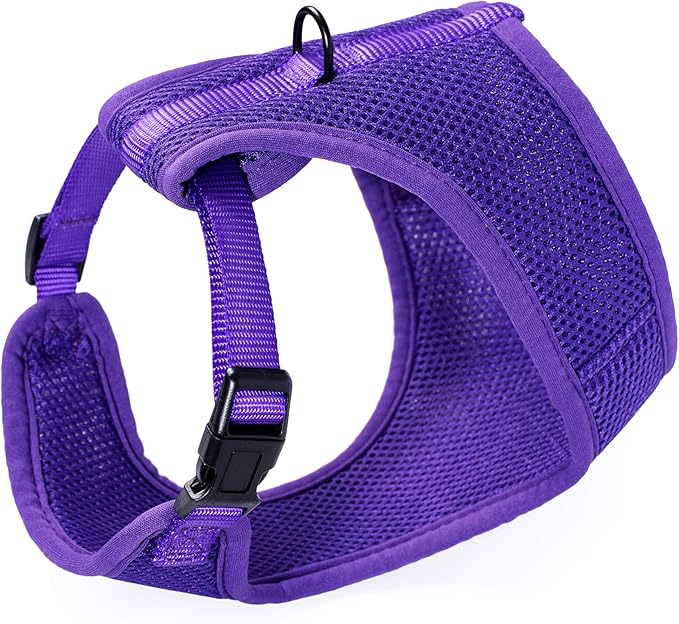 Mile High Life Step in Dog Harness for Small Dogs No Pull, Easy Get on Air Mesh Vest Harness, Adjustable Easy Closures Both Neck and Chest (Purple, L Chest 21.6"-43.2")