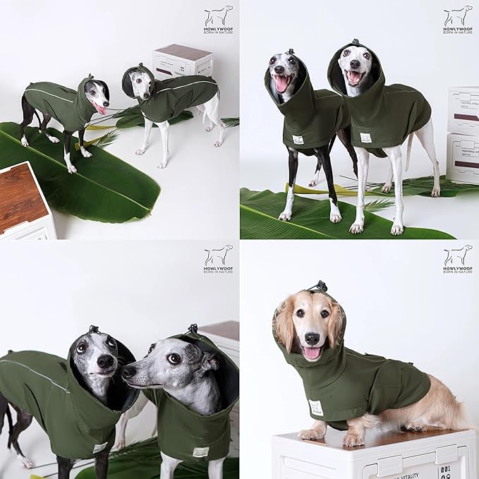 Waterproof Dog Raincoat, Hooded Raincoat for Dachshund Whippet Small Medium Large Dogs, Adjustable Dog Rain Coat Jacket (03(Dachshund 16-24lbs))