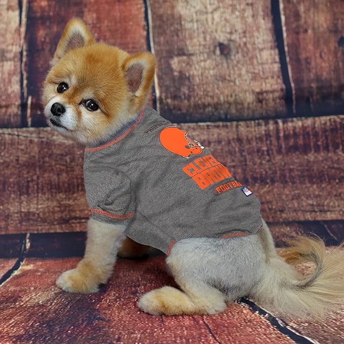NFL Cleveland Browns Dog T-shirt X-Small. - Licensed Shirt for Pets Team Colored with Team Logos- Premium Stretchable Materials for the comfort of your Dog & Cat
