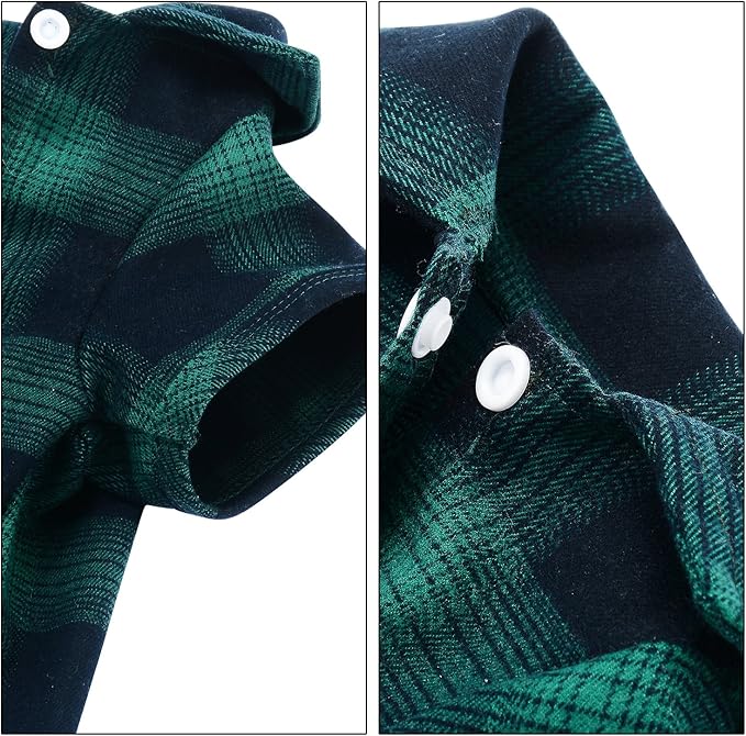 Koneseve Dog Shirt, Pet Plaid Clothes Shirt T-Shirt, Sweater Bottoming Shirt for Small Dog Cat Puppy Grid Adorable Wearing Stylish Cozy Halloween,Christmas Costumes (Green;S/Small)