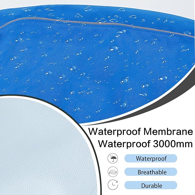 Waterproof Dog Raincoat, Adjustable Lightweight Dog Rain Jacket with Reflective Strip Leash Hole for Small Medium Large Dogs (Blue, 3X-Large(77-94lb))