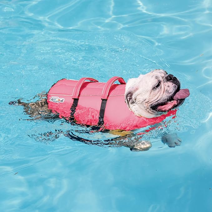 Outward Hound Granby Splash Dog Life Jacket, High-Buoyancy Dog Life Vest for Swimming, Boating, and Water Safety, Medium, Pink