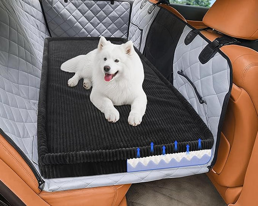 Dog Car Bed, Non-Slip Backseat Extender Pet Mat, Removable Washable Dog Bed for SUVs, Sedans & Trucks, Anti-Slip Travel Bed for Dogs, Easy Clean & Scratch-Proof & Comfort (56"x28.7")
