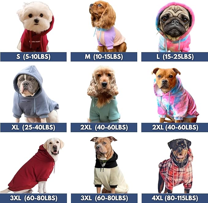 Spark Paws Dog Hoodie – Premium Dog Sweater for Small, Medium, and Large Dogs | Warm Outfits for French Bulldogs, Pitbull, Puppy, Winter Jacket Alternative - Green Skydye, XL