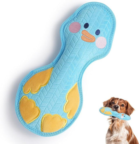 Duck Squeaky Dog Toy, New 2025 Indestructible Dog Toy for Aggressive Chewers, Stuffed Toy with Two Tough Layers, Soft Plush for Comfort and Chewing, Blue