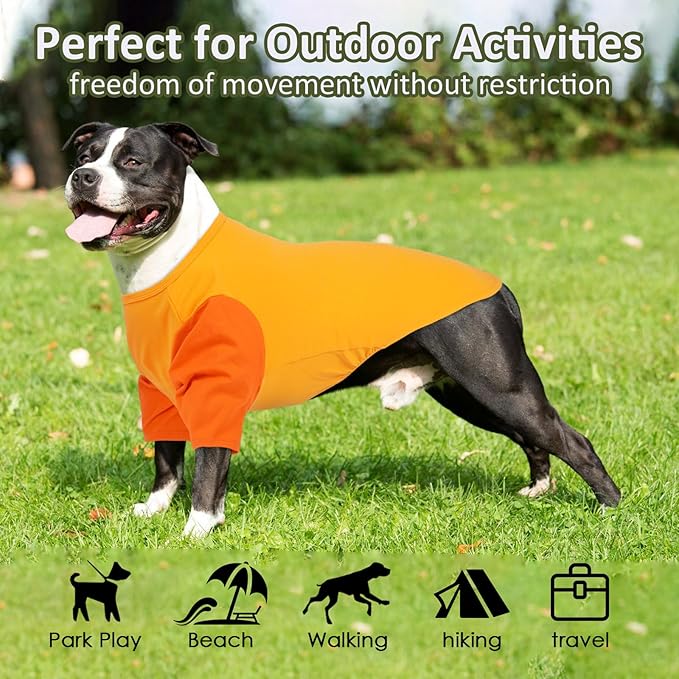 IKUPUKO 2 Pack Dog T-Shirts for Extra Large Dogs Soft Breathable Cotton Shirt Shedding Control Clothes for Great Dane, Summer Hot Weather Walking, Seaside, Park Play, XXXXXL