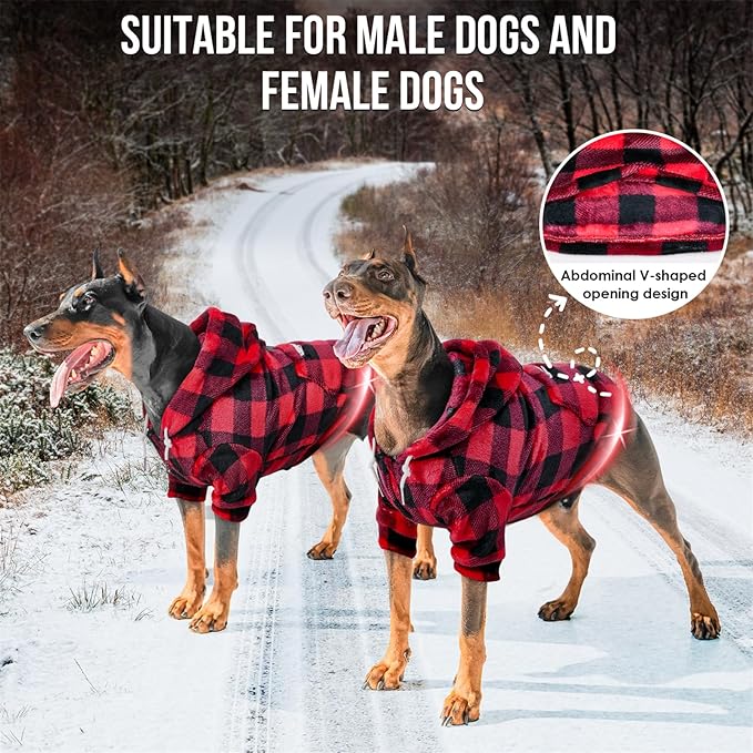SlowTon Dog Hoodie Tie Dye - Warm Dog Sweater Hoodies with Pocket, Fall Winter Dogs Coat Jacket Pet Outfit Puppy Hooded Sweatshirt Clothes for Small Medium Large Dogs Boy Girl (Red, XL)