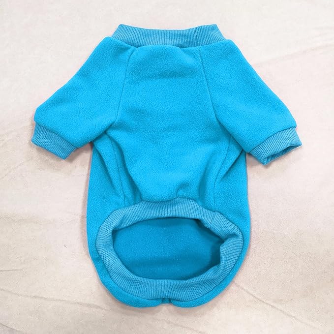 Idepet Dog Fleece Sweater, Small Dogs Shirt Pullover Sweatshirt Pet Dog Clothes Soft Puppy Sweater Warm Winter Shirt Classic Cat Apparel for Small Dogs and Cats (X-Small, Blue)