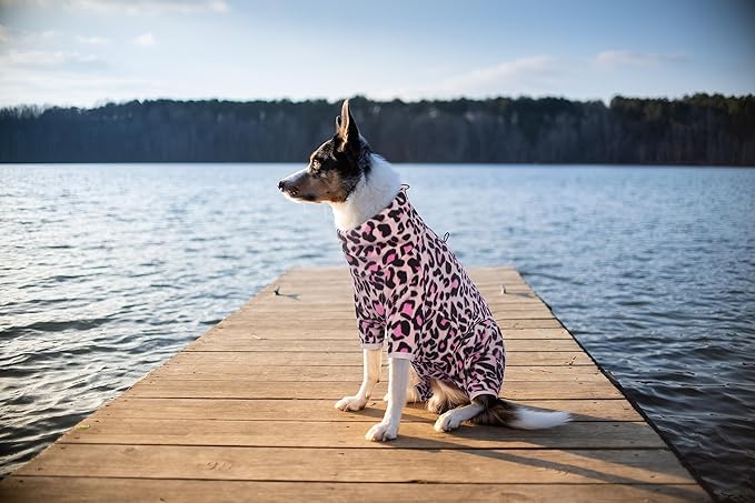 ROZKITCH Dog Winter Coat Soft Fleece Pullover Pajamas, Pet Windproof Warm Cold Weather Jacket Vest with Luminous Zipper, Jumpsuit Apparel Outfit Clothes for Small Medium Large Dog L-Pink M