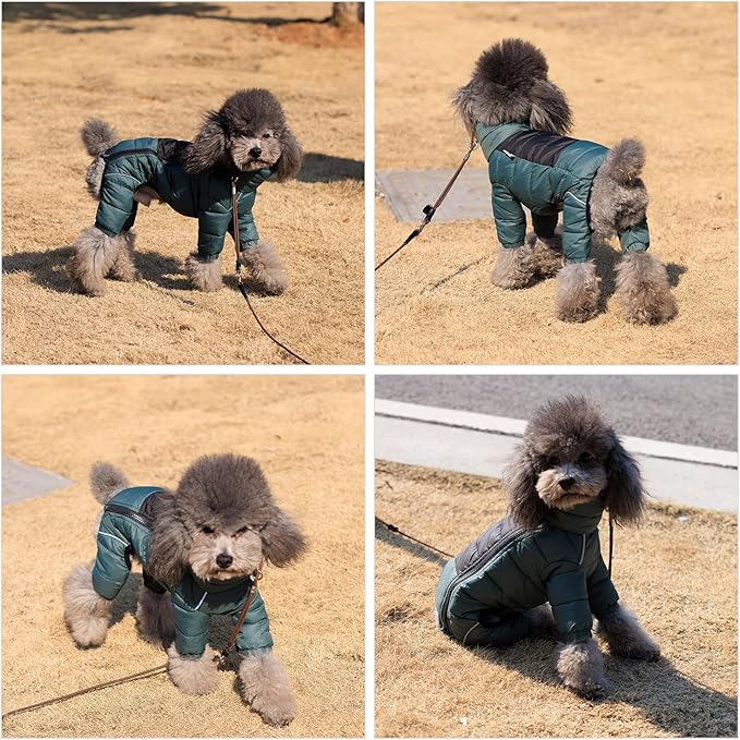 ArmyGreen Dog Coat - Reflective Warm Vest for Small, Medium, Large Dogs, Waterproof, Windproof, Zippered, Adjustable XXL