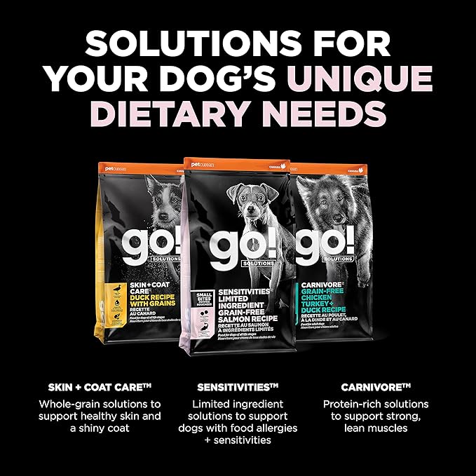 Go! Solutions Sensitivities Limited Ingredients, Grain-Free Dry Dog Food, Small Bites Salmon Recipe for Sensitive Stomach, 6 lb Bag