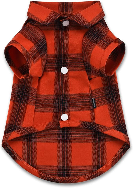 Koneseve Dog Shirt Plaid Dog Clothes for Medium Large Dogs Boy Girl Soft Pet T-Shirts Breathable Outfit Adorable Costume Grid Clothing Birthday Thanksgiving Christmas Sweater Apparel (Red#1; 6XL)