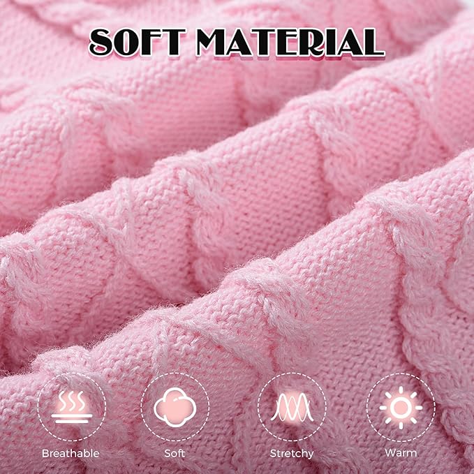 Dog Sweaters for Small Medium Large Dogs Girl, Soft Warm Turtleneck Pup Dogs Shirt, Double Knitting Collar for Outdoor Playing, Warm Dog Clothes (L,Pink)