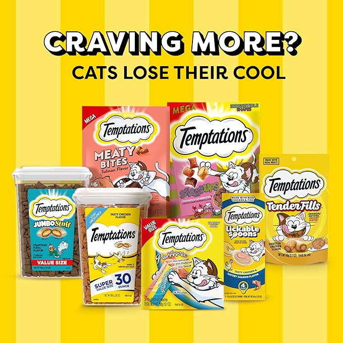 Temptations Creamy Puree Variety Pack of Squeezable Cat Treats, 0.42 oz. Tubes, 16 Count