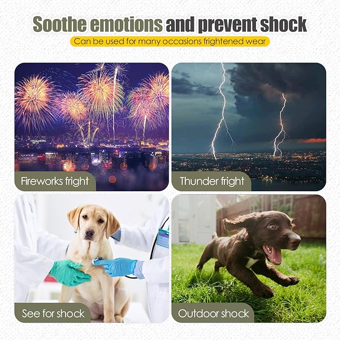 Dog Anxiety Vest,Pet Calming Hoodie Breathable Dog Anti-Anxiety Jacket for Thunder Fireworks and Separation,Green M