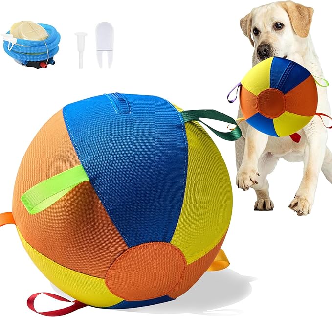 Herding Giant Tennis Dog Ball, Toy for Medium to Large Dogs, for Aggressive Chewers, Tough Herding Ball for Play & Exercise, Fun Doggy Birthday Gift (18-inch)